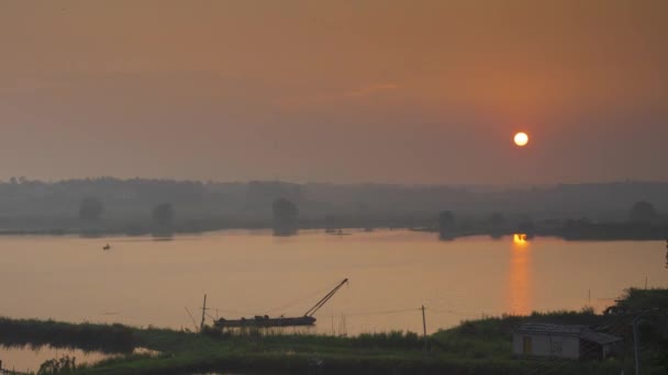 Время Восхода Солнца Сельской Местности Летом — стоковое видео