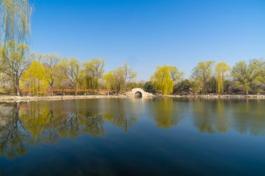 Erken baharda Pekin Yaz Sarayı manzara