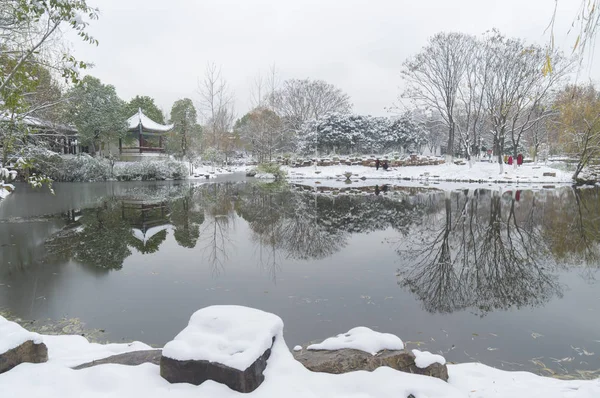 武汉东湖景区冬季雪景 — 图库照片