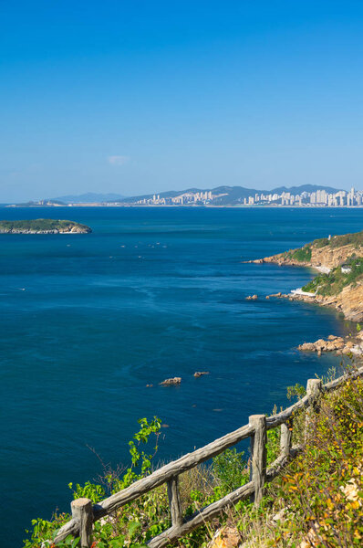 The scenery of Dalian Golden Stone National Geopark and Coastal Road in late Summer