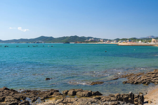 The scenery of Dalian Golden Stone National Geopark and Coastal Road in late Summer