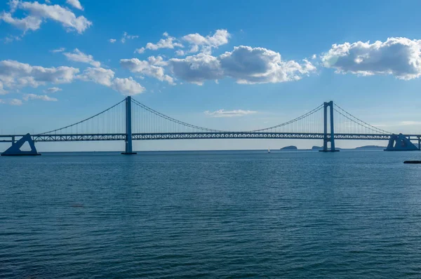 Yaz sonunda Dalian Xinghai Körfezi'nin beatiful sahne