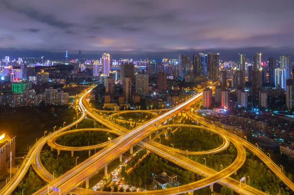 Wuhan city night scenery in summer