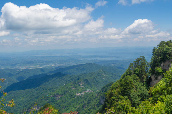 The charming summer scenery of Wudang Mountain in China