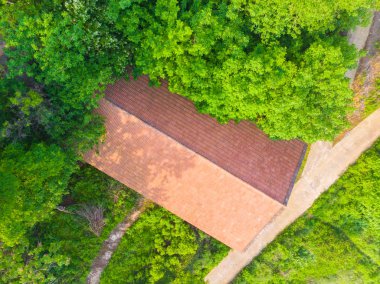 İlkbaharda Güvenlik Gölü Ulusal Sulak Park üzerinde Aerial View, Huangshi, Hubei, Çin