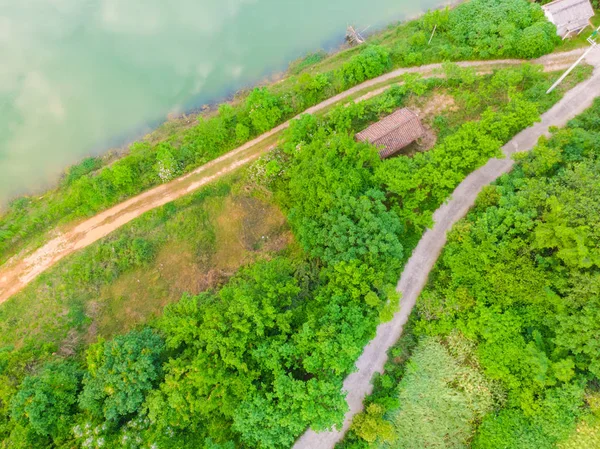 Vista Aérea Acima Security Lake National Wetland Park Primavera Huangshi — Fotografia de Stock