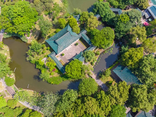 Vista Aérea Sobre Moon Lake Park Primavera Wuhan Hubei China — Foto de Stock