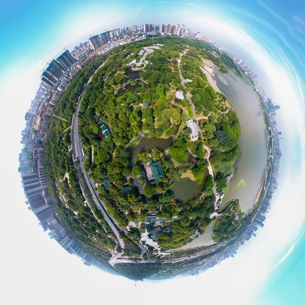 Aerial View Moon Lake Park Spring Wuhan Hubei China — Stock Photo, Image