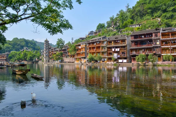 Hunan Xiangxi Fenghuang Antiguo Paisaje Verano Ciudad —  Fotos de Stock