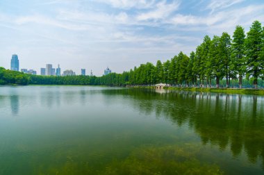 Wuhan East Lake Scenic Spot yaz sahne