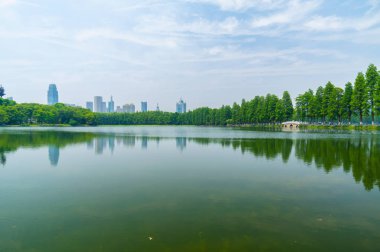 Wuhan East Lake Scenic Spot yaz sahne