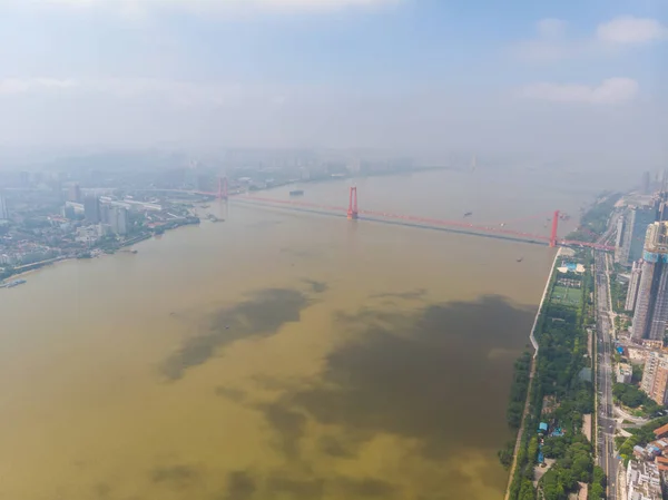 Fotografía Aérea Ciudad Wuhan Verano —  Fotos de Stock