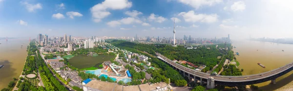 Wuhan City Flygfotografering Sommaren — Stockfoto