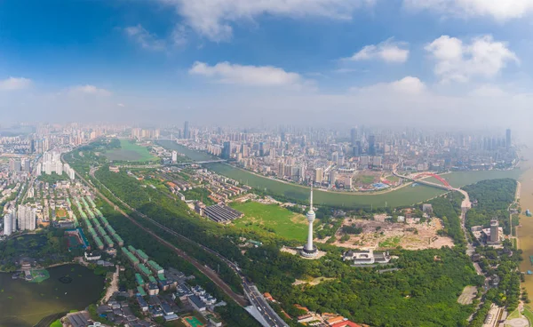 Wuhan Miasta Fotografii Lotniczej Lecie — Zdjęcie stockowe