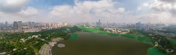 Fotografía Aérea Ciudad Wuhan Verano —  Fotos de Stock