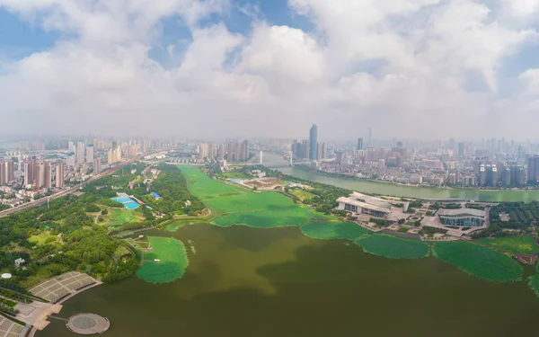 Fotografía Aérea Ciudad Wuhan Verano —  Fotos de Stock