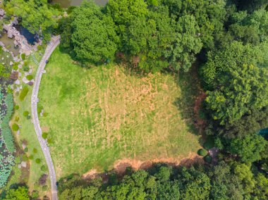 Wuhan Doğu Gölü Moshan Manzara Alanı Hava Manzara yaz aylarında