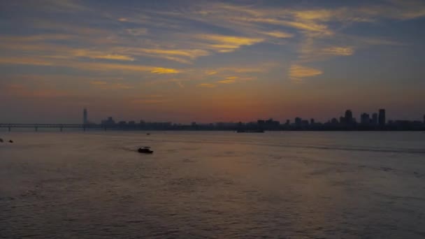 Time Lapse Footage City Skyline Sunrise Summer Wuhan Hubei China — Stock Video