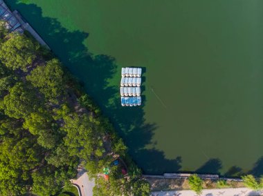 Wuhan Hayvanat Bahçesi Parkı Hava Manzara yaz aylarında