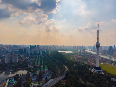 Wuhan şehir açık büyüleyici Yaz aylarında Hava fotoğrafçılığı sahne