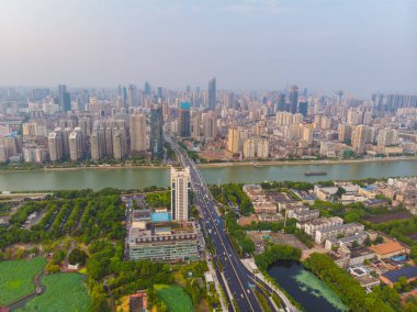 Wuhan şehir açık büyüleyici Yaz aylarında Hava fotoğrafçılığı sahne