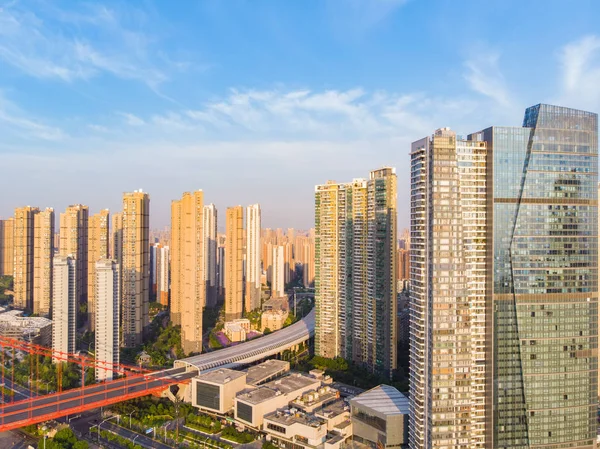 Wuhan Miasto Odkryty Uroczy Aerial Fotografii Dekoracje Lecie — Zdjęcie stockowe