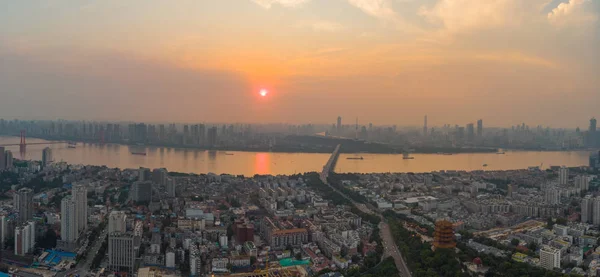Wuhan Miasto Odkryty Uroczy Aerial Fotografii Dekoracje Lecie — Zdjęcie stockowe