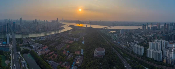 Wuhan Ciudad Aire Libre Encantador Paisaje Fotografía Aérea Verano —  Fotos de Stock