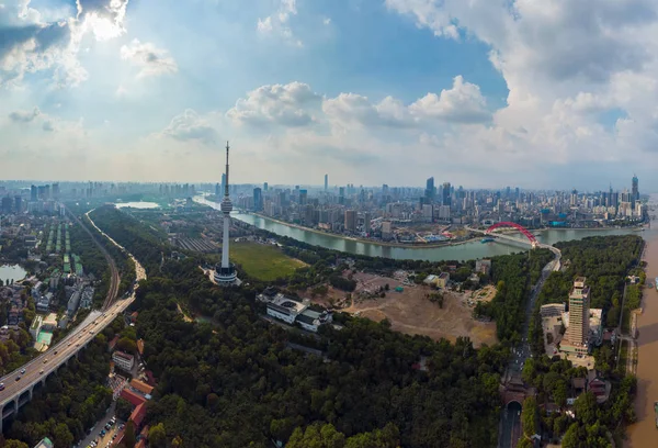 Wuhan City Utomhus Charmig Flygfotografering Landskap Sommaren — Stockfoto