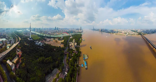 Wuhan Cidade Livre Encantador Fotografia Aérea Cenário Verão — Fotografia de Stock