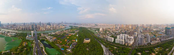 Wuhan Cidade Livre Encantador Fotografia Aérea Cenário Verão — Fotografia de Stock