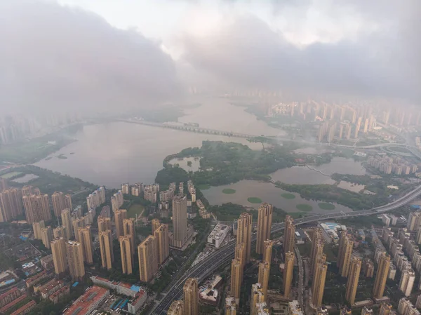 Città Skyline Fotografia Aerea Estate Wuhan Hubei Cina — Foto Stock