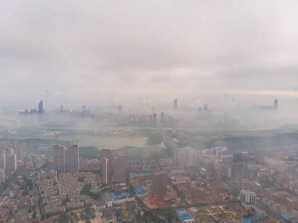 Fotografias Aéreas Skyline Cidade Verão Wuhan Hubei China — Fotografia de Stock