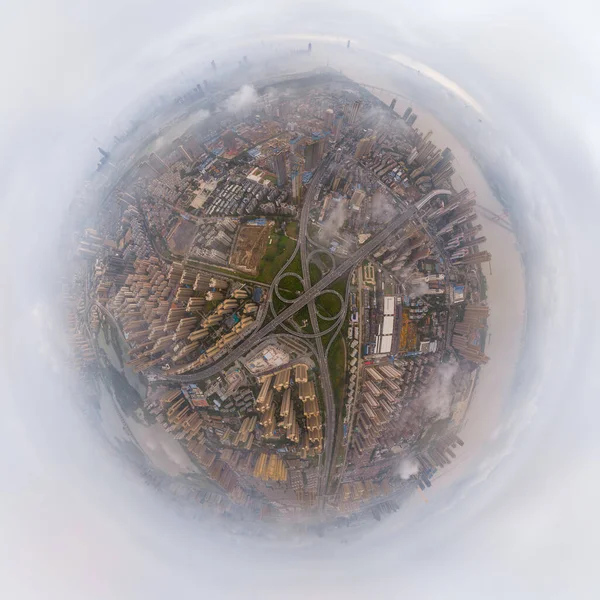 Ciudad Skyline Fotografía Aérea Verano Wuhan Hubei China — Foto de Stock