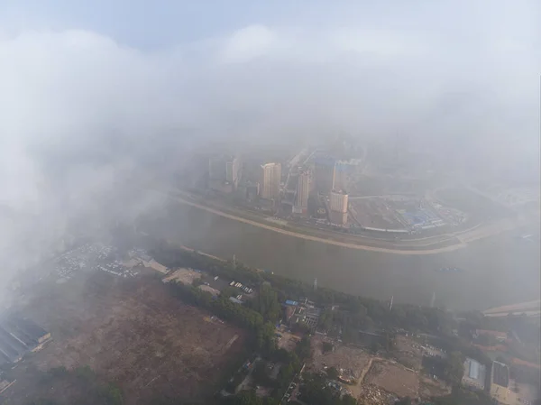 Ciudad Skyline Fotografía Aérea Verano Wuhan Hubei China —  Fotos de Stock