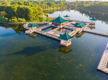 Wuhan, Hubei 'deki Doğu Gölü Turizm Manzarası