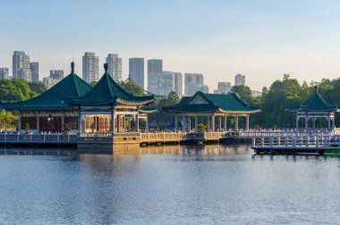 Wuhan, Hubei 'deki Doğu Gölü Turizm Manzarası