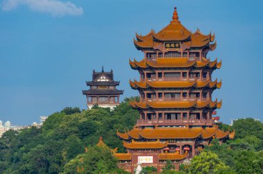 Hubei Wuhan yaz şehri gökyüzü manzarası