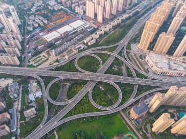 Hubei Wuhan yaz şehri gökyüzü manzarası