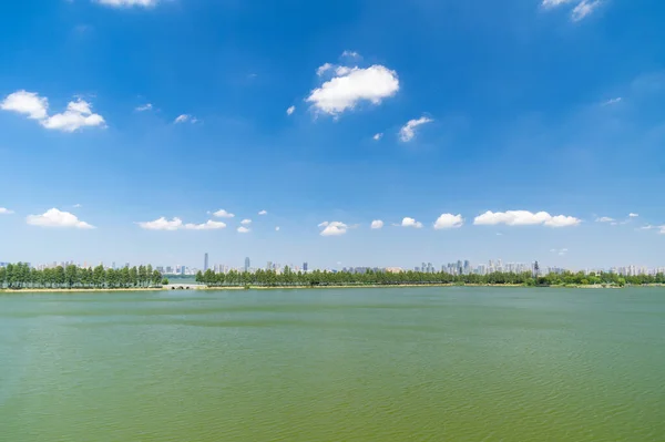 Καλοκαίρι Τοπίο Της Ανατολικής Λίμνης Τουριστική Περιοχή Στο Wuhan Hubei — Φωτογραφία Αρχείου
