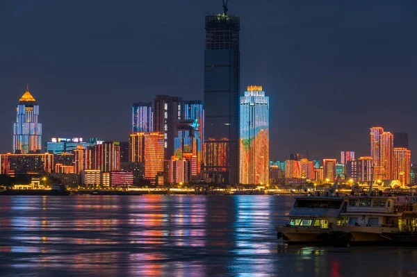 Hubei Wuhan Sommar Stad Skyline Landskap — Stockfoto