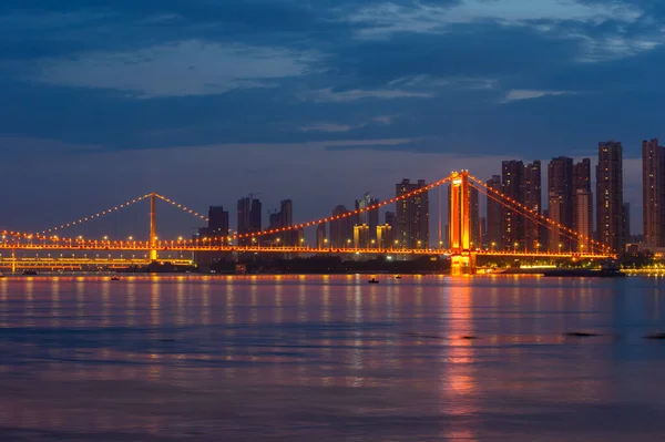 Hubei Wuhan Sommar Stad Skyline Landskap — Stockfoto