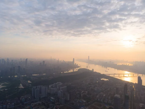 Hubei Wuhan Lato Miasto Panorama — Zdjęcie stockowe