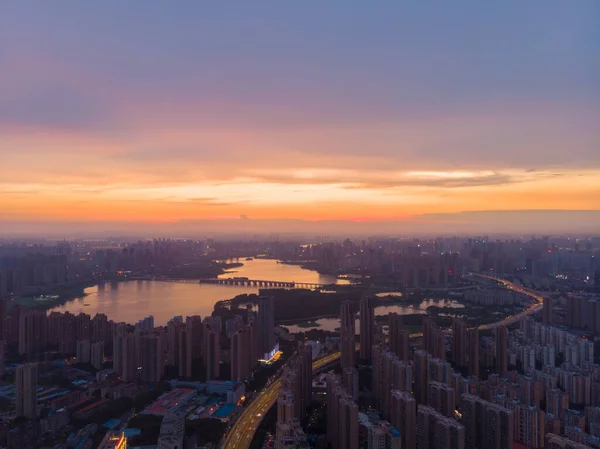 Hubei Wuhan Summer City Skyline Scenery — Stock Photo, Image