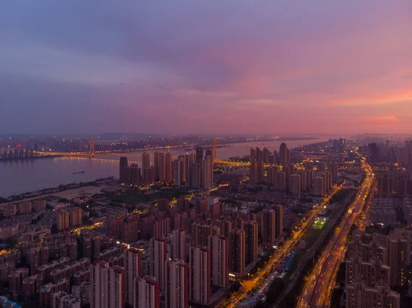 Hubei Wuhan Paisaje Del Horizonte Ciudad Verano —  Fotos de Stock