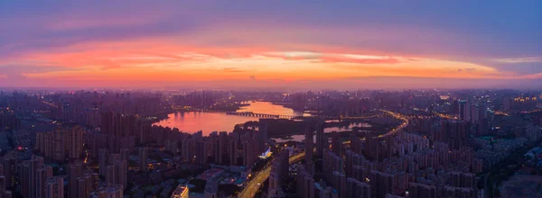 Hubei Wuhan Paisaje Del Horizonte Ciudad Verano —  Fotos de Stock