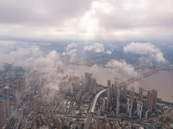 Hubei Wuhan Lato Miasto Panorama — Zdjęcie stockowe