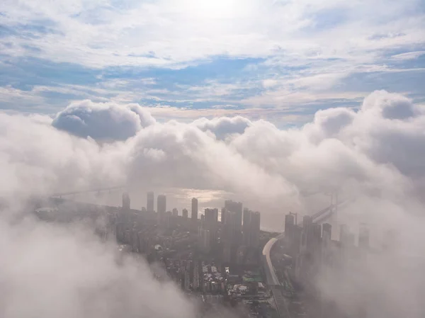 Hubei Wuhan Lato Miasto Panorama — Zdjęcie stockowe