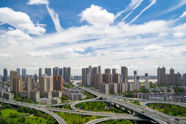 Hubei Wuhan Summer City Skyline Scenery — Stock Photo, Image