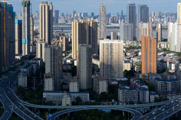 Hubei Wuhan Zomer Stad Skyline Landschap — Stockfoto